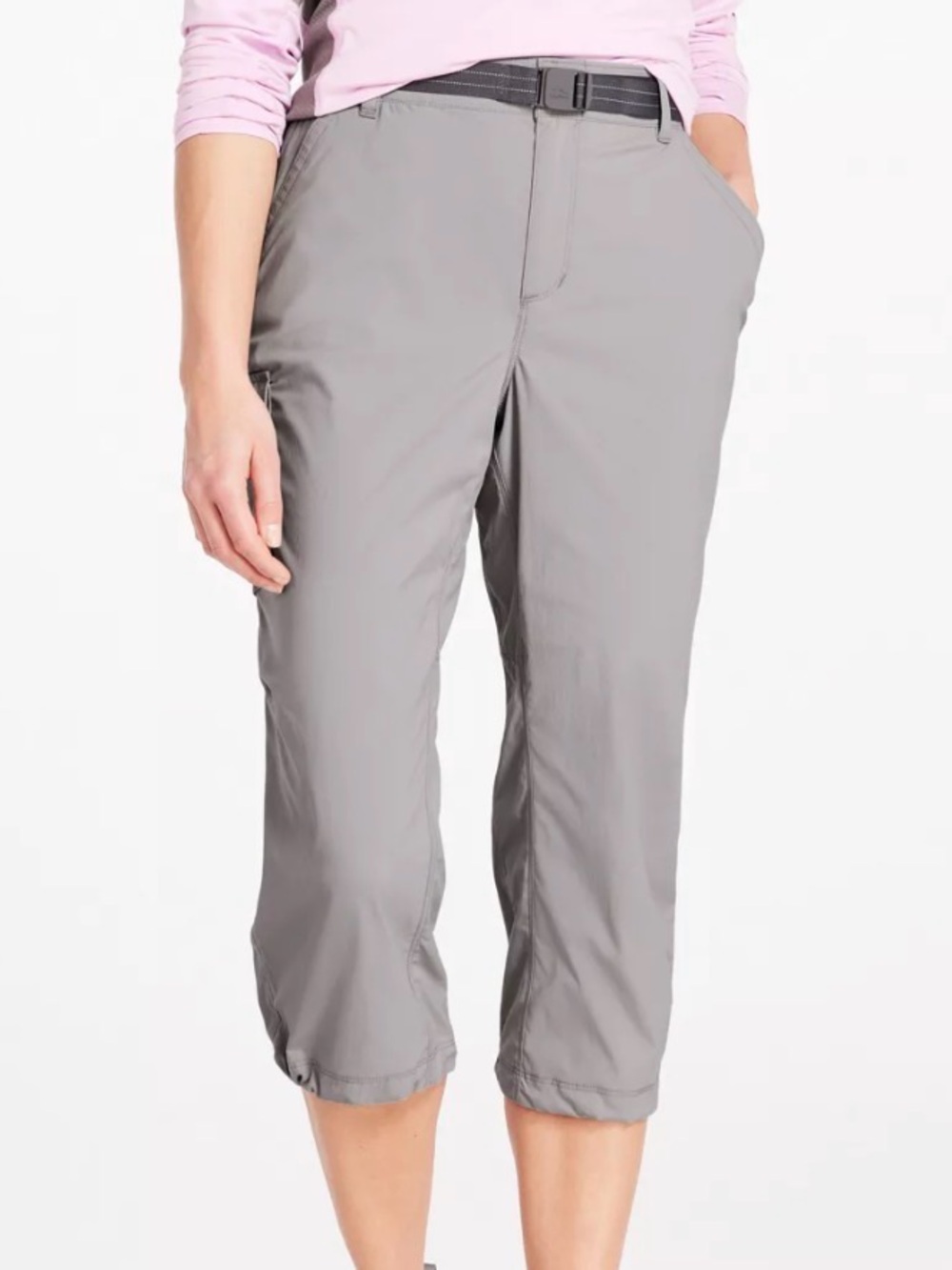 L.L. Bean Women’s Large Tropicwear Hiking Capri Pants Grey Lightweight New - Picture 3 of 11